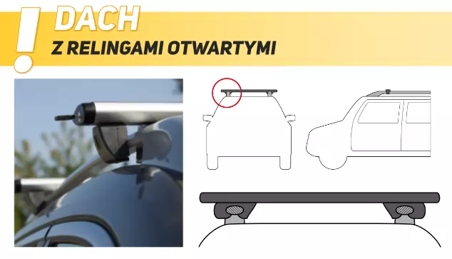Bagażnik dachowy (belki) do Nissan Murano Z51 SUV #6555 montaż na reling otwarty